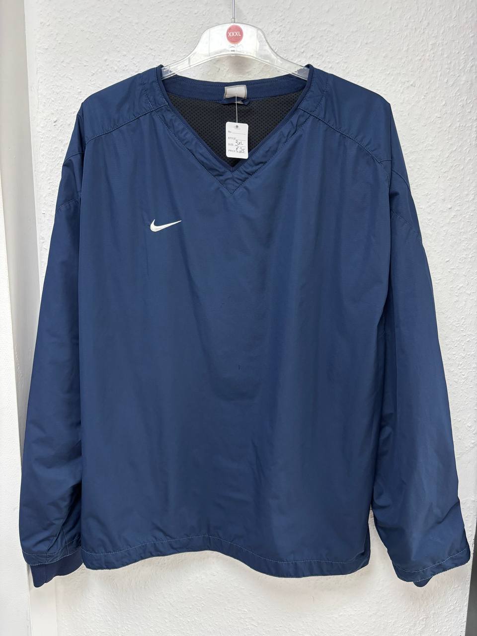 Nike Navy Blue V-Neck Woven Windbreaker Pullover  (3XL)