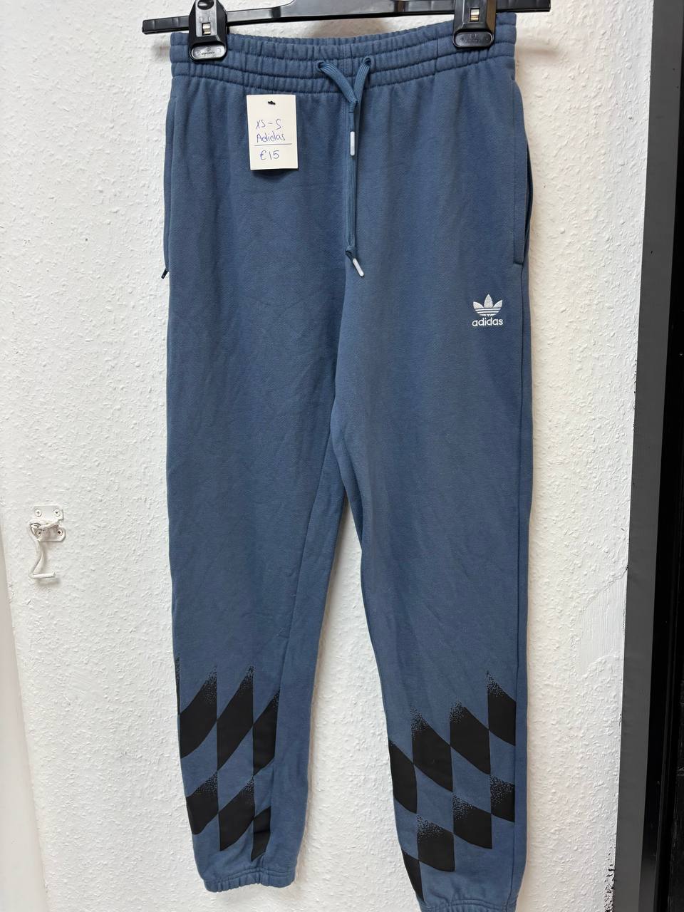 Adidas Blue Checkered Joggers Sweatpants (XS - S)