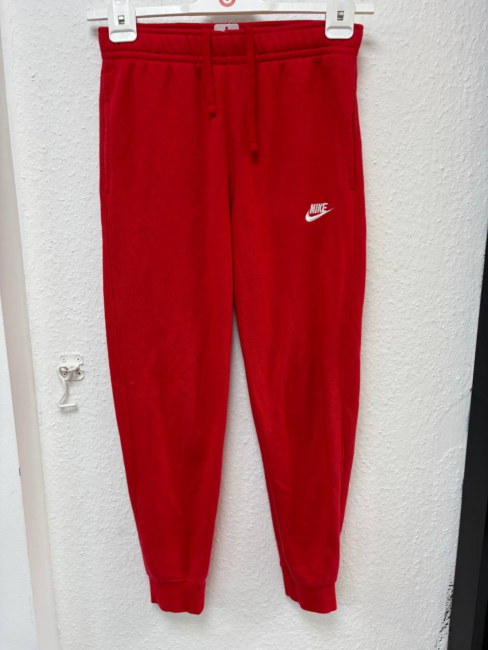 Nike Sportswear Essential Red Fleece Joggers | Men's/Unisex Tapered Sweatpants (S)