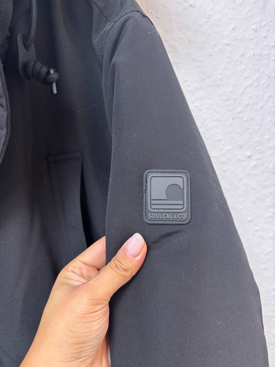 SoulCal & Co. Men's Black Sherpa-Lined Parka Jacket | Faux Fur Hood Winter Coat (L) NEW