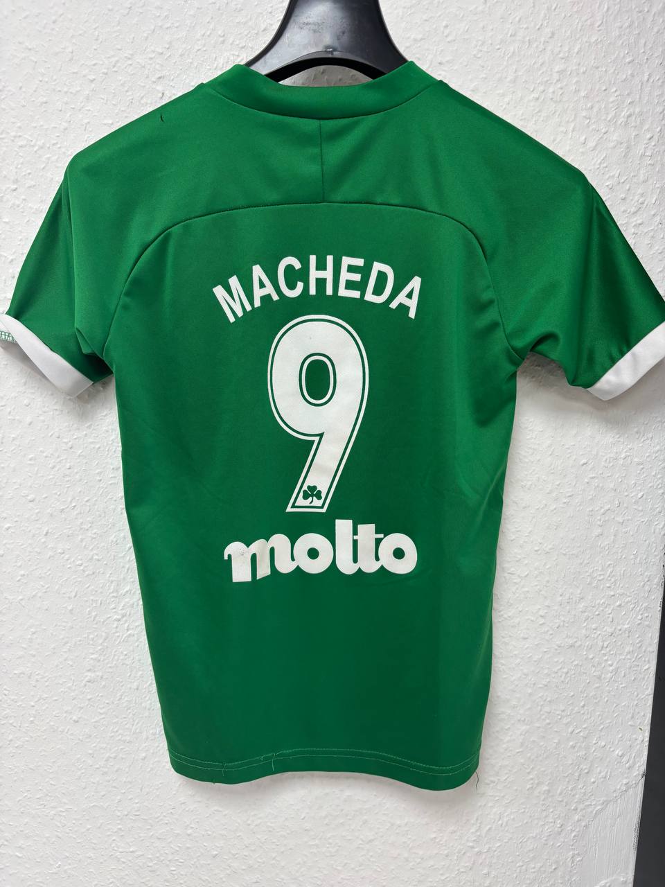 Panathinaikos FC Home Jersey - Macheda #9 Green with Clover Pattern (8 - 9 Years)