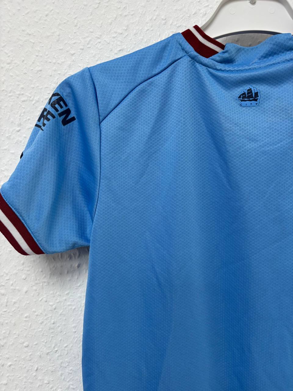 Manchester City Home Jersey - Light Blue with Maroon & White Trim (Puma) (8 - 10 Years)