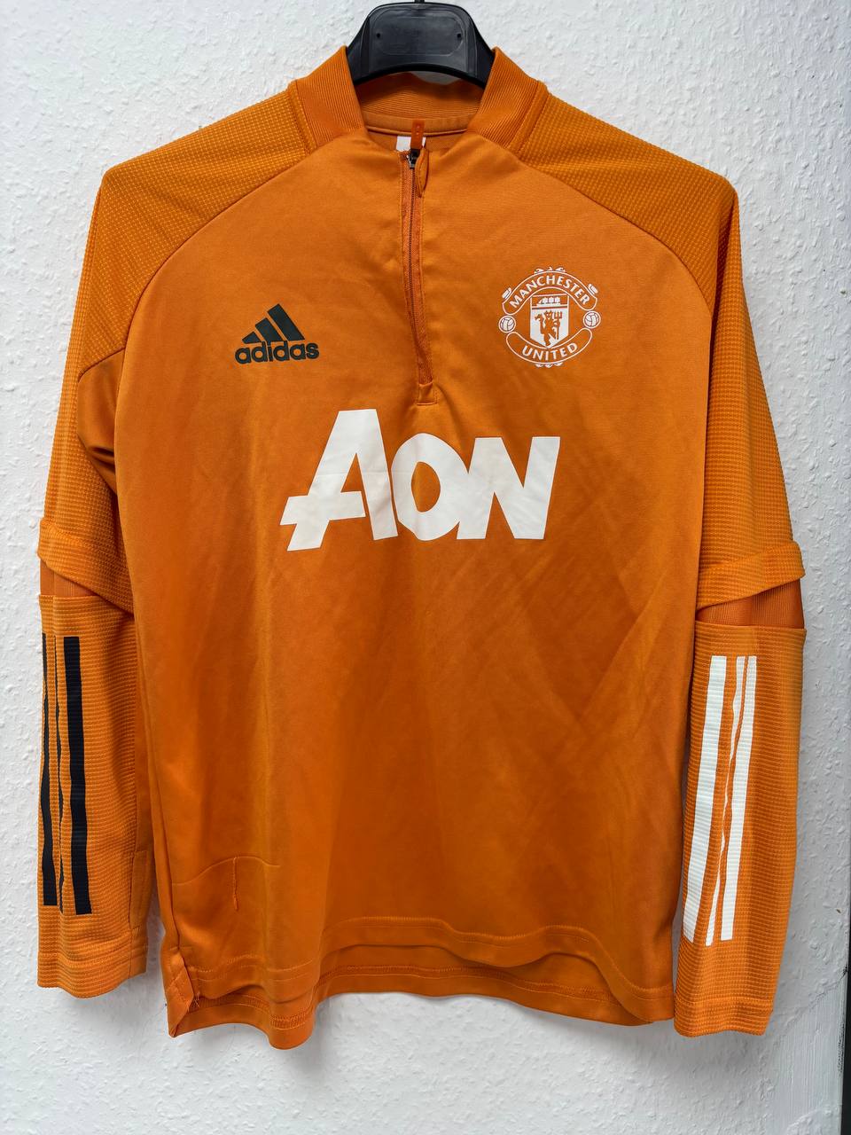 Manchester United Training Top - Orange Quarter-Zip Pullover (9 - 11 Years)