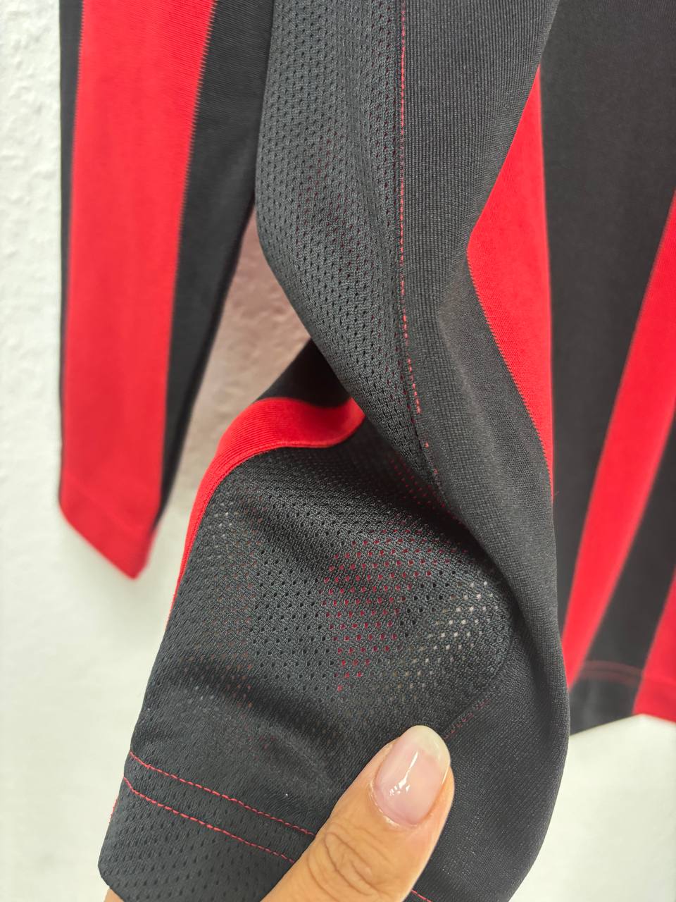 Marks Celtic FC Long Sleeve Jersey - Red & Black Stripes (10 - 12 Years)