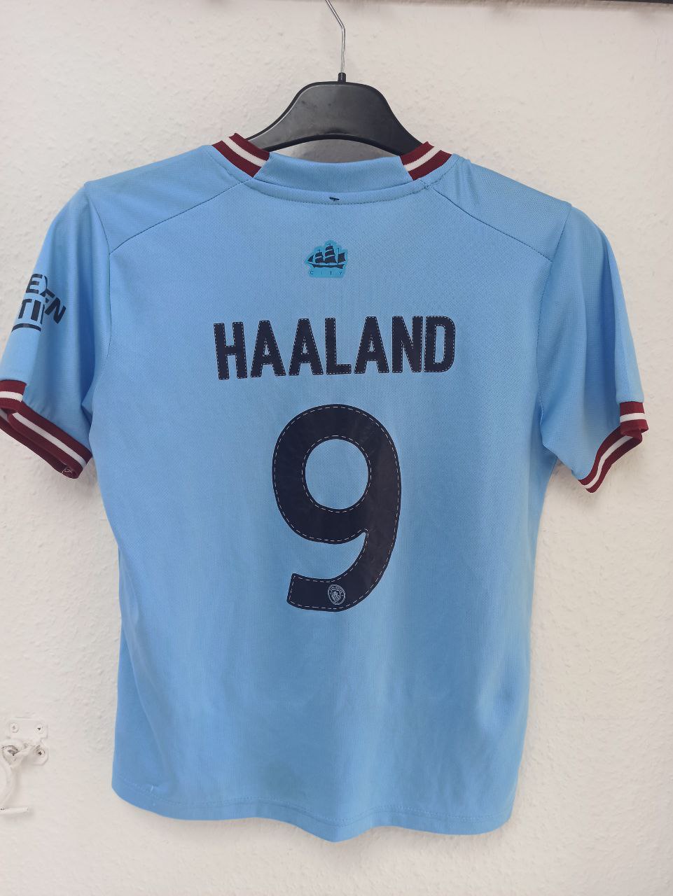 Erling Haaland #9 Manchester City Home Jersey - Maroon Trim Edition (10 - 11 Years)