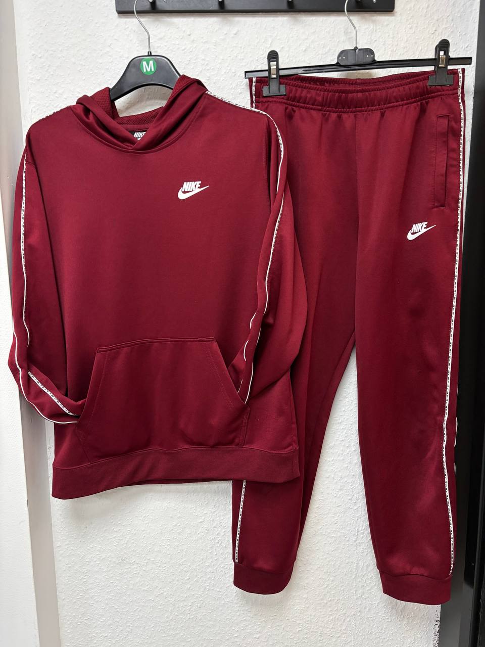 Nike Sportswear Club Fleece Full Maroon/Burgundy Hoodie & Jogger Tracksuit Set (11 -13 Years)