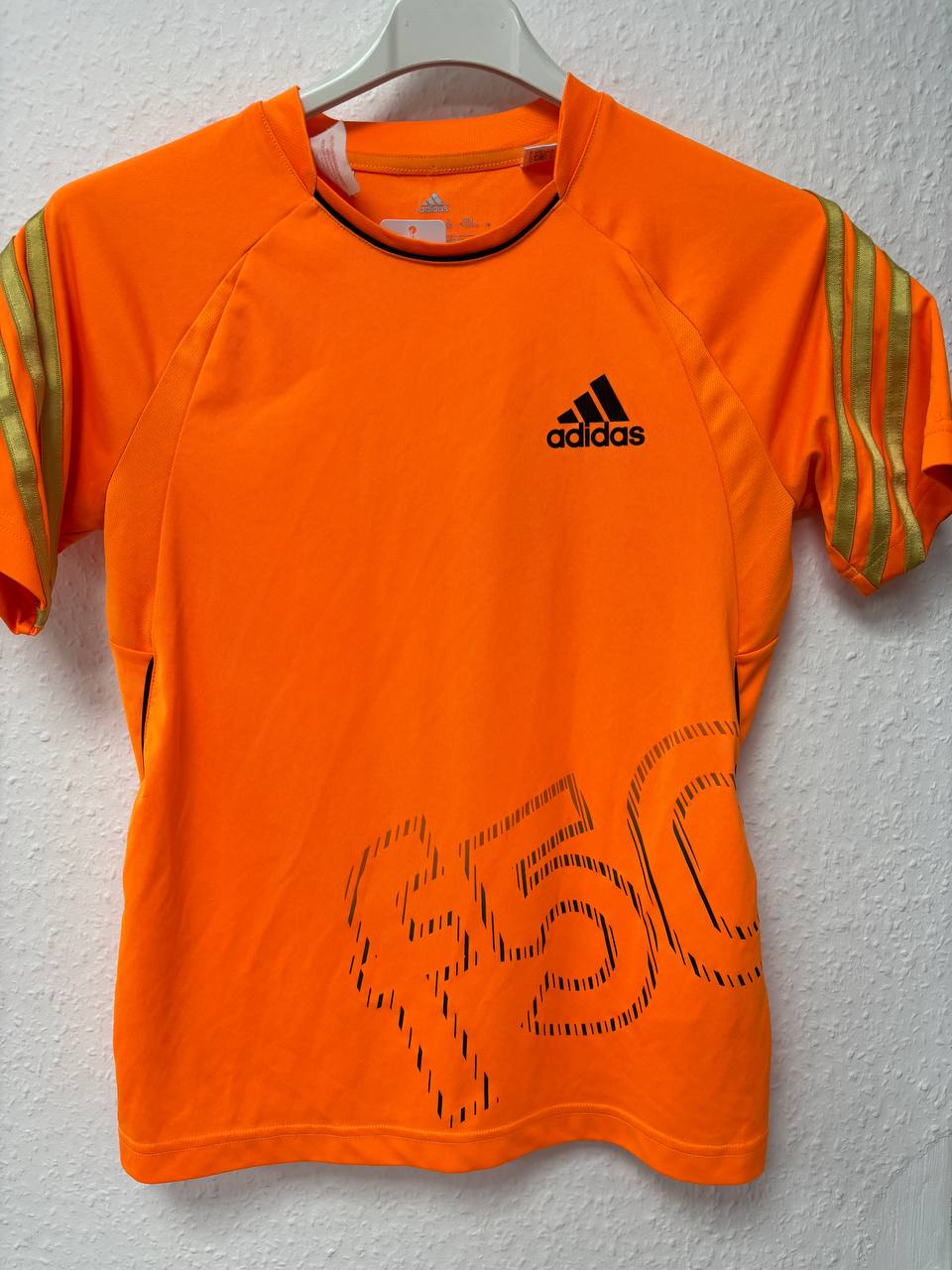 Bright Orange adidas F50 Training Jersey | Gold Stripe Raglan Tee (11 -13 Years)
