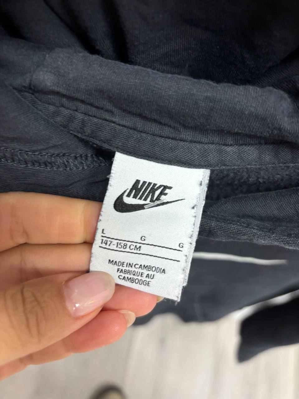 Nike Black Pullover Hoodie with Giant Swoosh & Logo Tape Sleeves (10 - 12 Years)