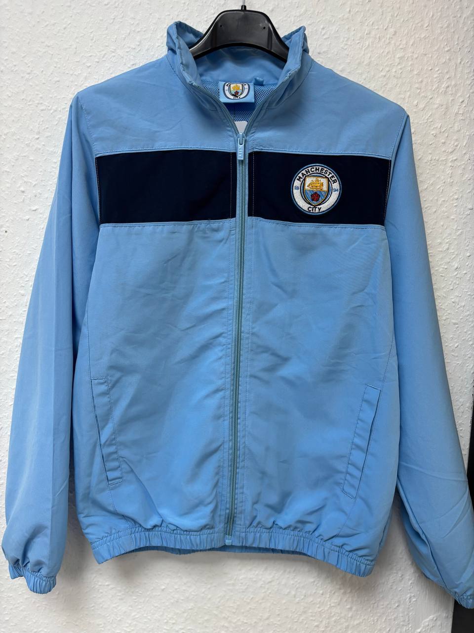 Kids' Manchester City FC Sky Blue Full-Zip Windbreaker Jacket (10 - 12 Years )