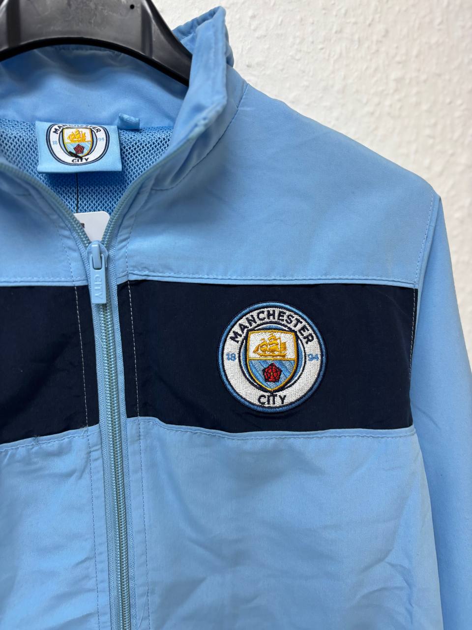 Kids' Manchester City FC Sky Blue Full-Zip Windbreaker Jacket (10 - 12 Years )