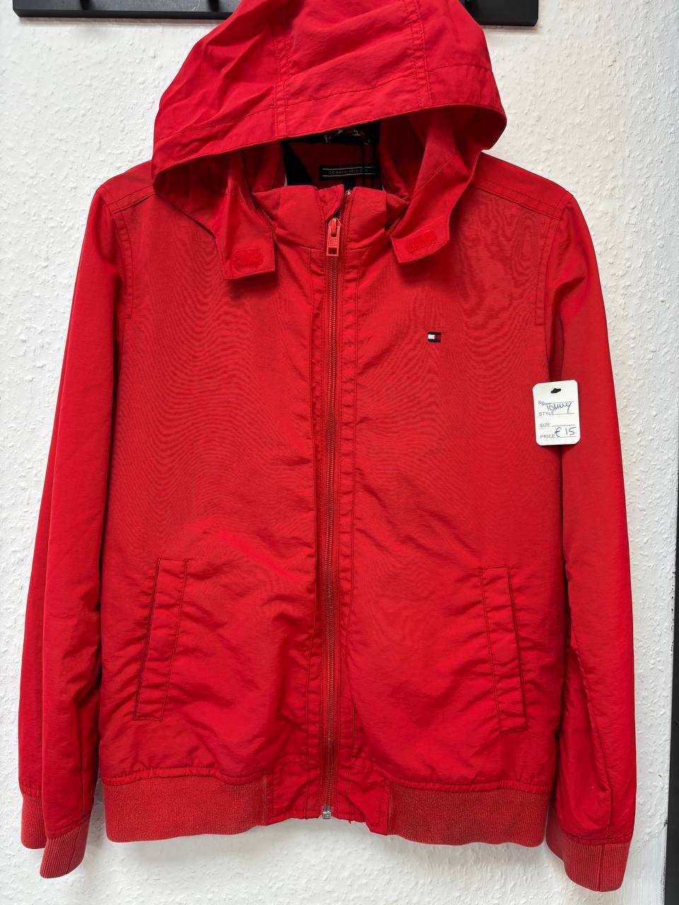 Kids' Tommy Hilfiger Red Full-Zip Hooded Windbreaker Jacket (10 - 12 Years)