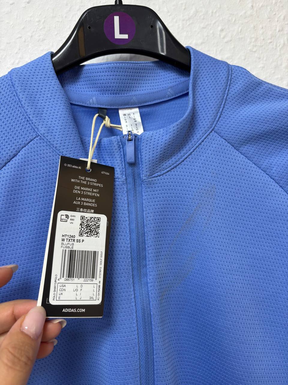 Adidas Blue Short-Sleeve Training Top | Quarter-Zip  NEW (L)