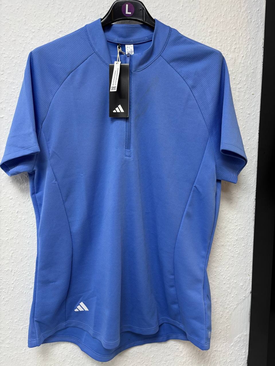 Adidas Blue Short-Sleeve Training Top | Quarter-Zip  NEW (L)