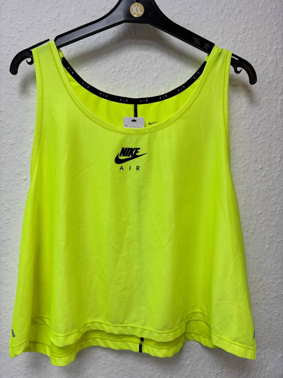 Girls' Nike Air Neon Yellow Mesh Tank Top | Cropped Training Vest (XL)