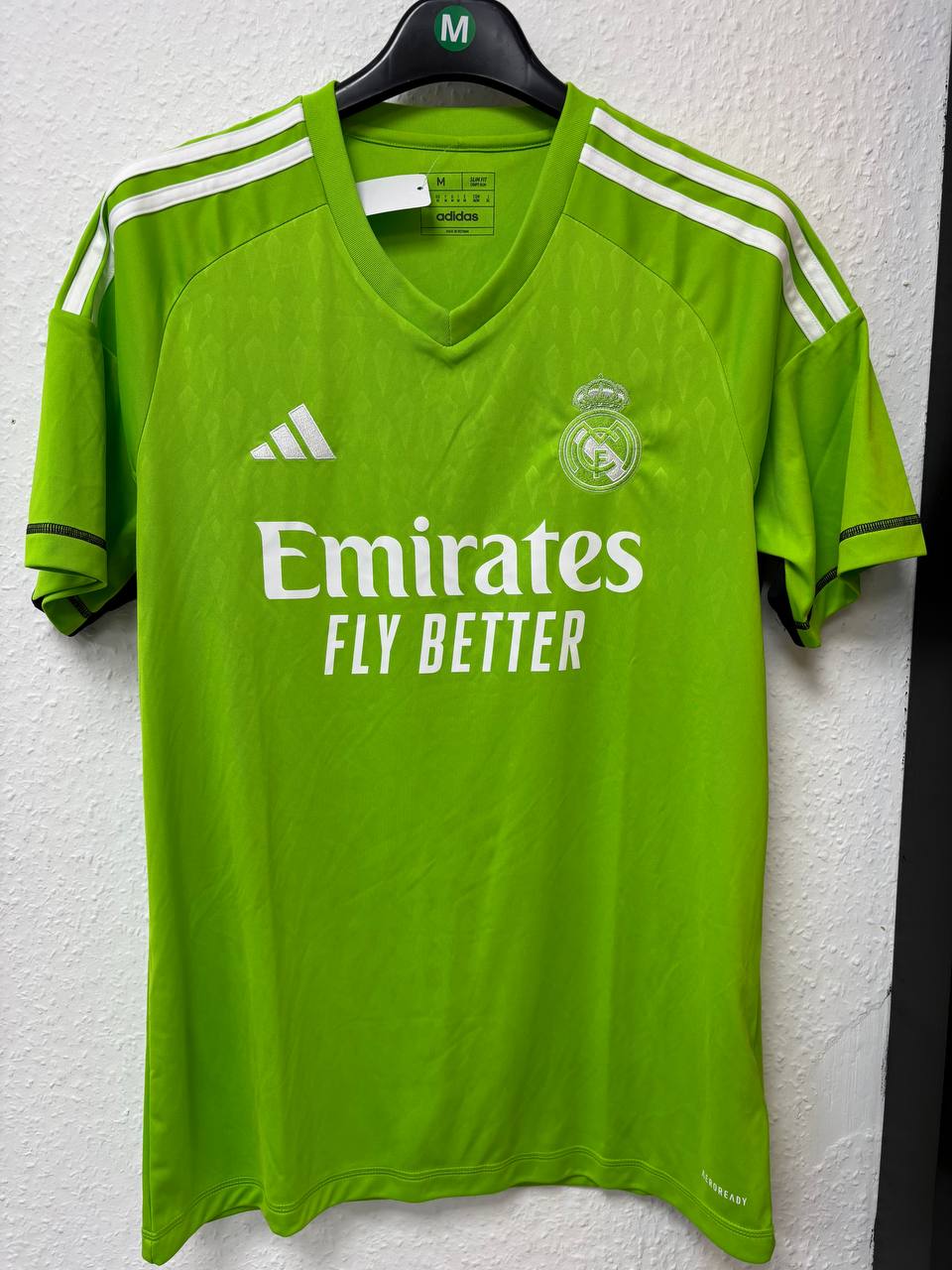 Real Madrid Neon Green Training Jersey | adidas AEROREADY Fly Better Kit (M)