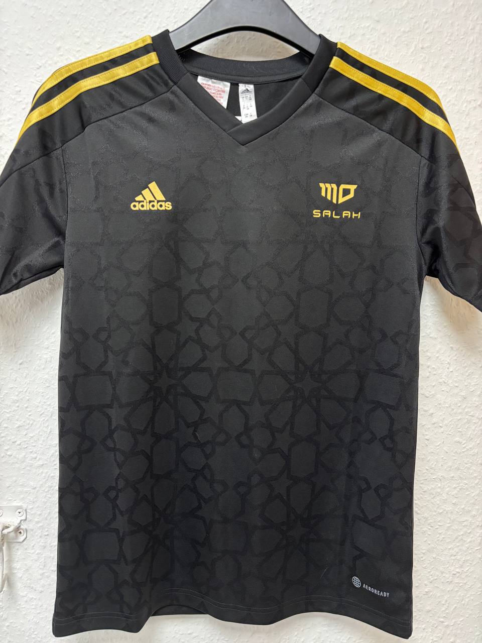 Kids' Mo Salah x adidas Black Football Jersey | Signature MS Logo & #10 Print (XS)