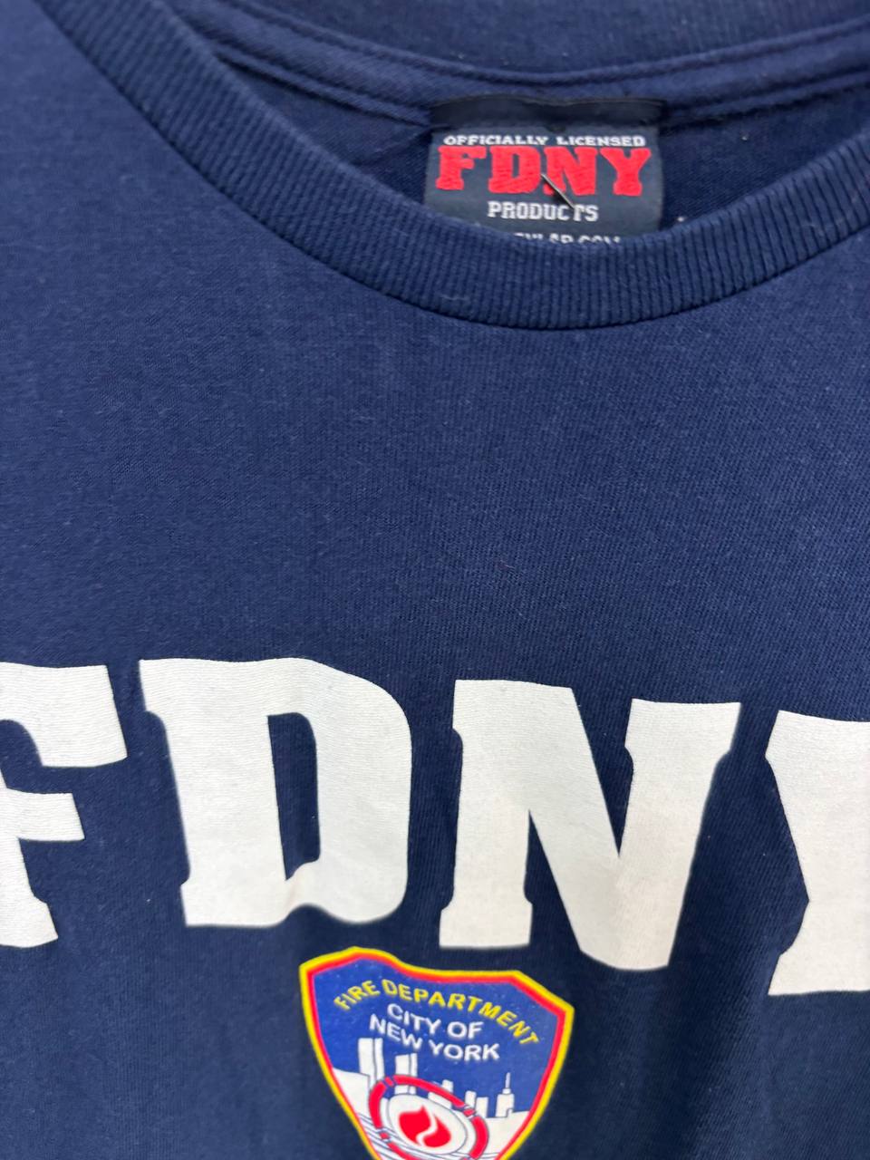 Vintage Style FDNY Fire Department City of New York Navy T-Shirt (M)