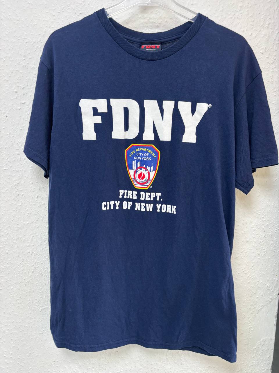 Vintage Style FDNY Fire Department City of New York Navy T-Shirt (M)