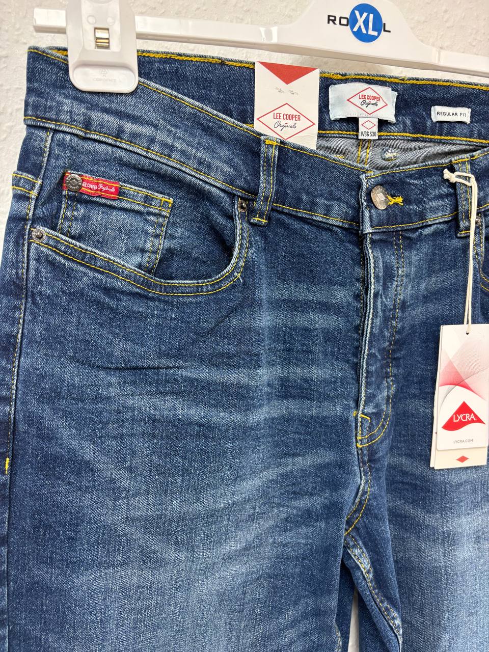 Lee Cooper Regular Fit Straight Leg Jeans with LYCRA - Dark Blue Wash NEW (W36 S30)