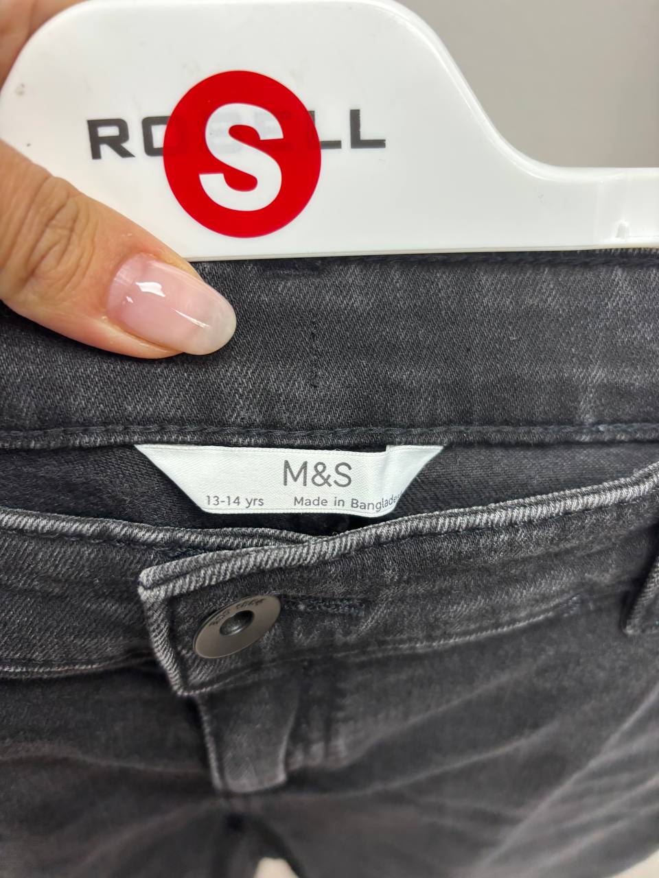 M&S Kids' Slim Fit Washed Black Jeans - Size 13-14 Yrs