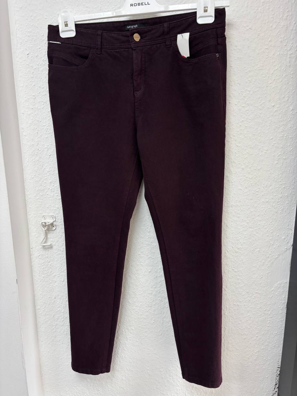 Autograph Premium Slim-Fit Trousers in Rich Burgundy  (14)