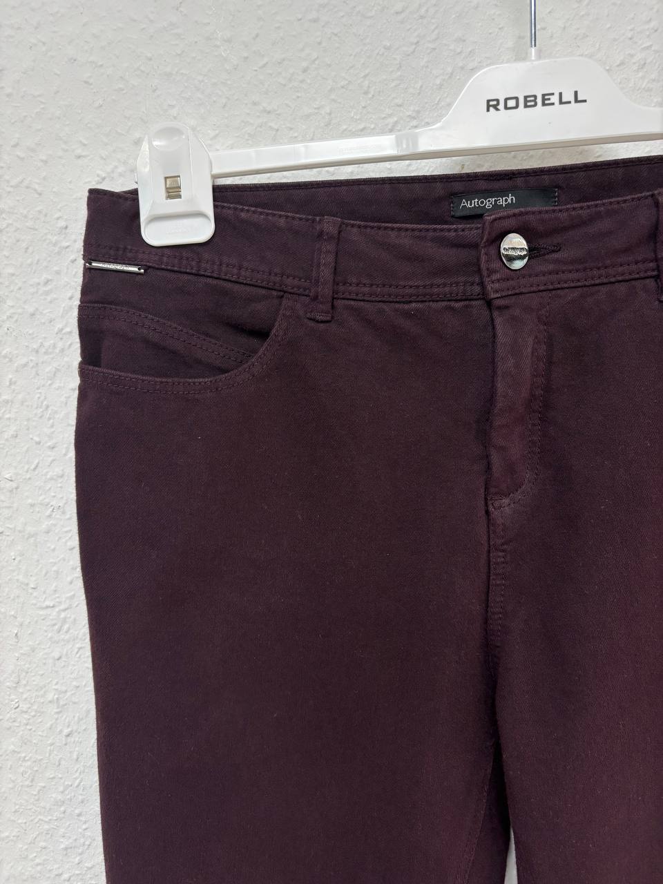 Autograph Premium Slim-Fit Trousers in Rich Burgundy  (14)