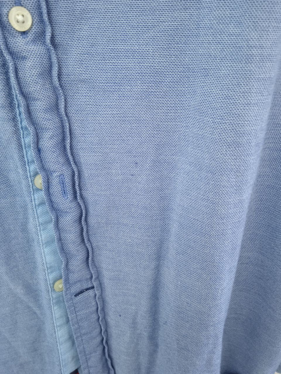 Tommy Hilfiger Custom Fit Casual Shirt - Light Blue Textured Cotton (M)