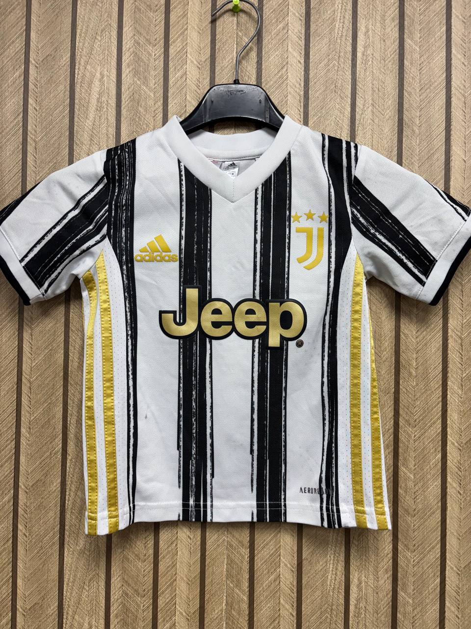 Juventus Home Jersey | Black & White Stripe | Summer 3 Print | Kids/Youth (2 - 4 Years)