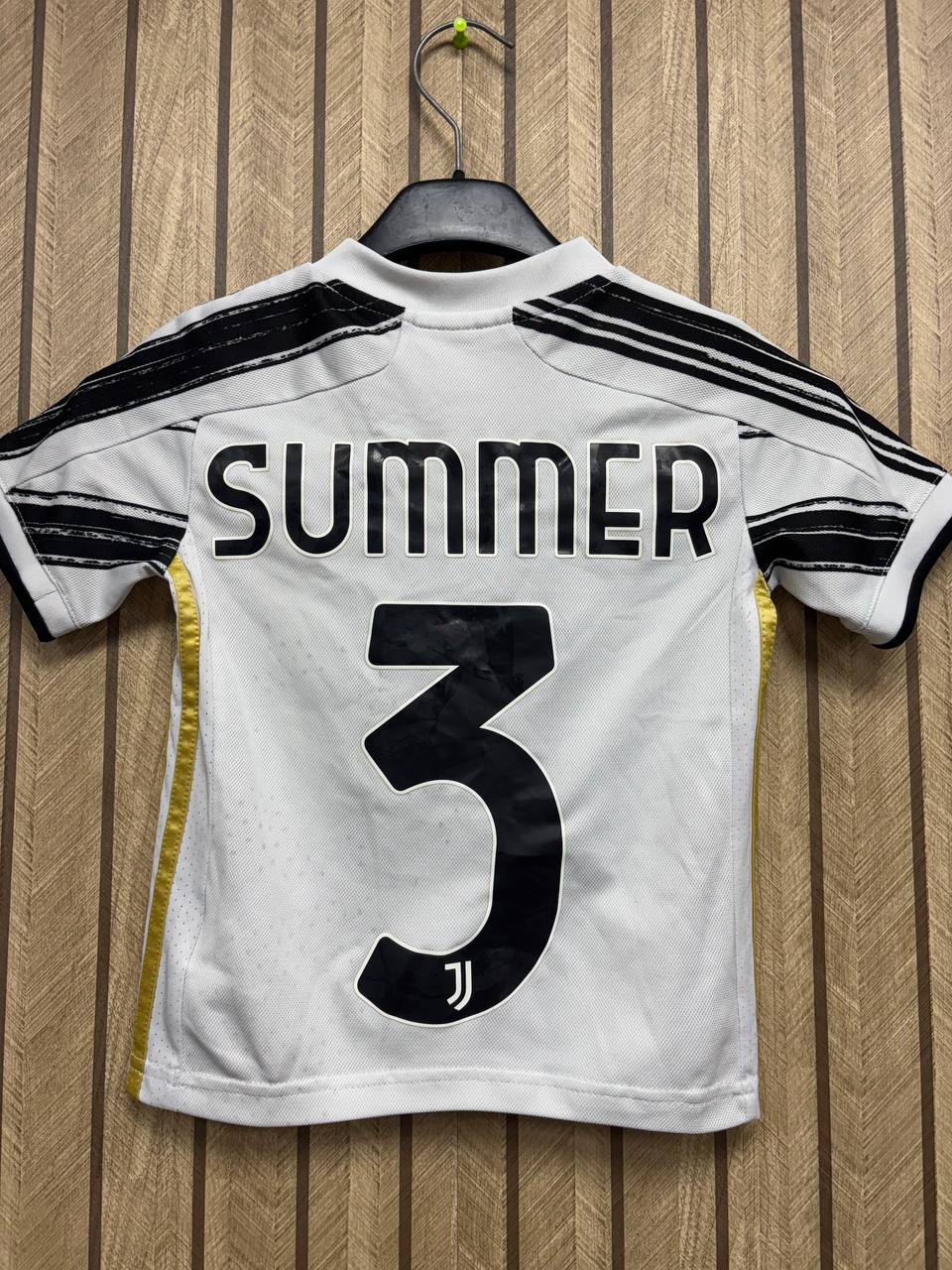 Juventus Home Jersey | Black & White Stripe | Summer 3 Print | Kids/Youth (2 - 4 Years)