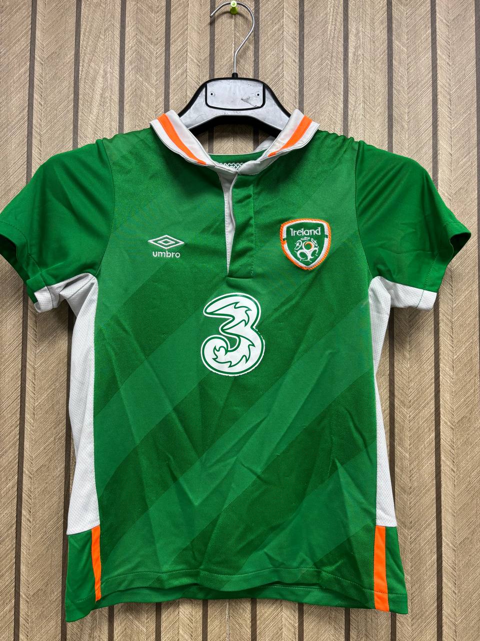 Ireland Home Football Jersey | Green Polo Collar Kit | Number 3 Print (6 - 7 Years)
