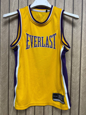 Everlast Basketball Jersey Tank Top - Yellow Purple Mesh Athletic  (7 - 9 Years)