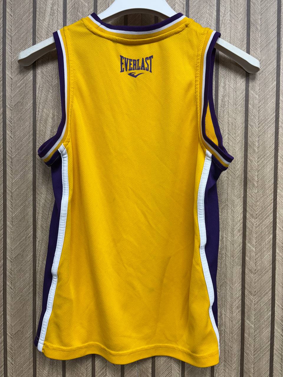 Everlast Basketball Jersey Tank Top - Yellow Purple Mesh Athletic  (7 - 9 Years)