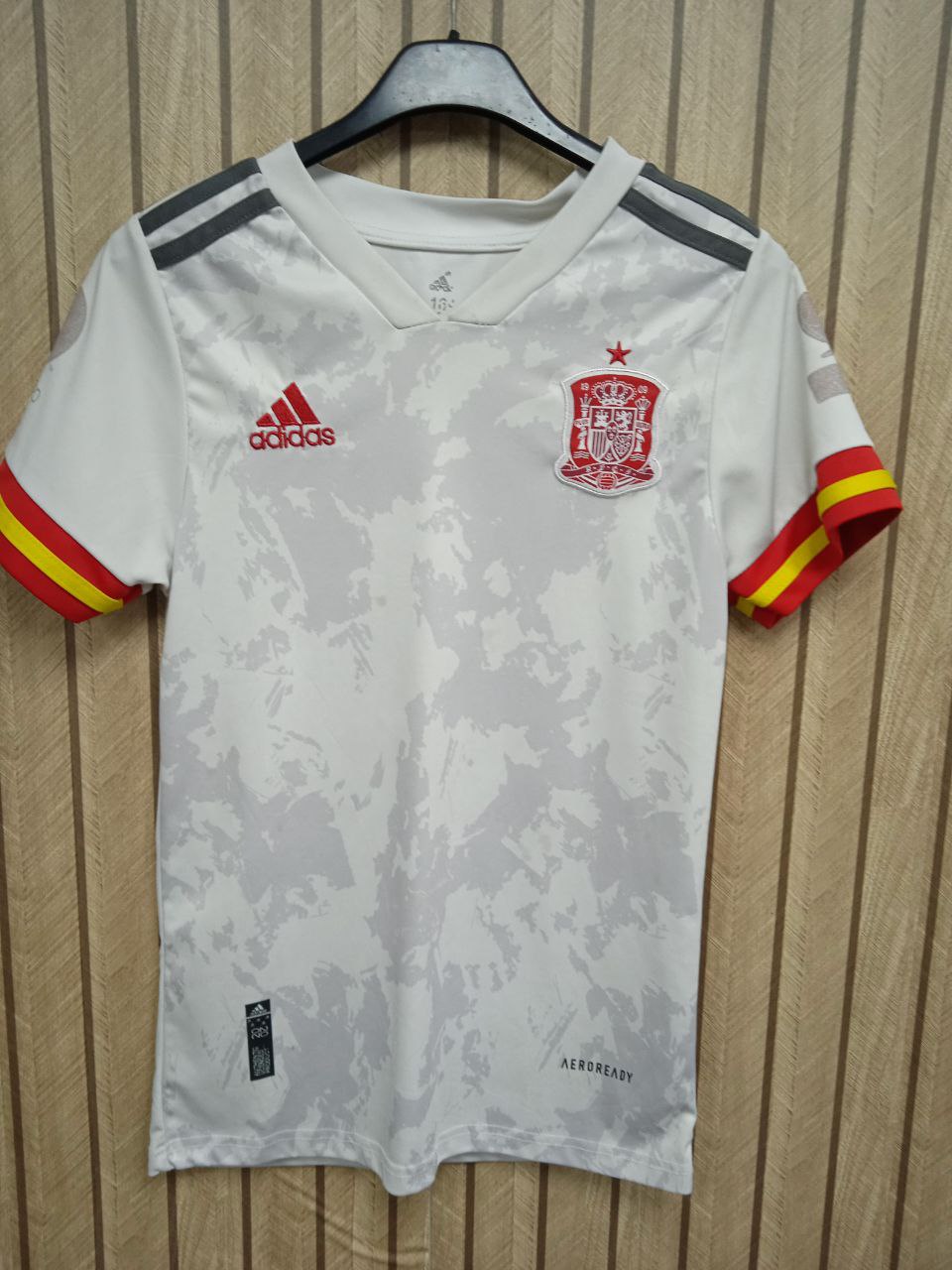 Spain National Team Away Jersey | White Abstract Graphic | Kids/Youth (8 - 10 Years)